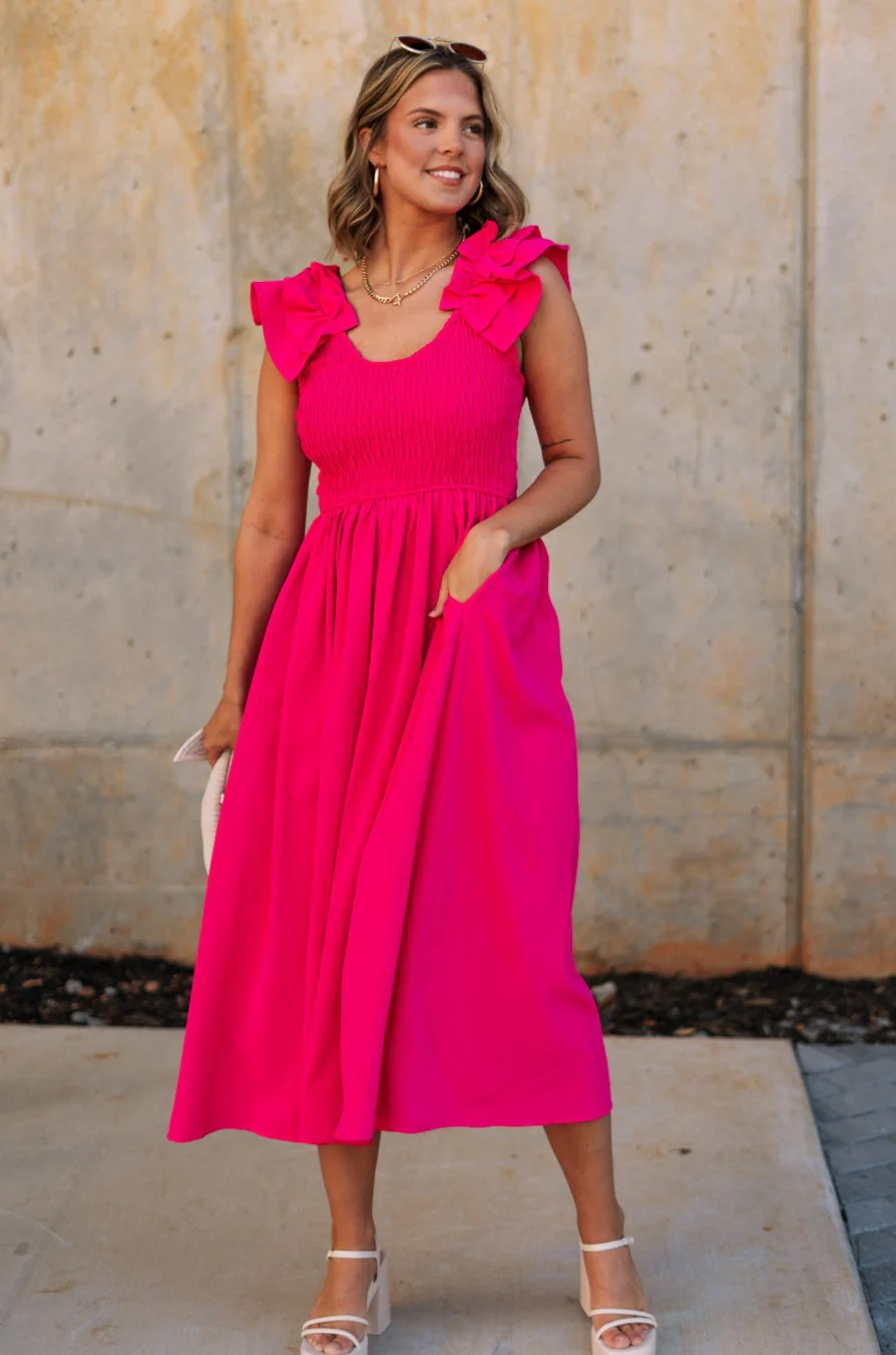 Kristina Smocked Sleeveless Midi Dress - Image 5