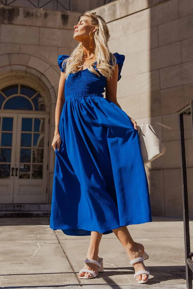 Kristina Smocked Sleeveless Midi Dress - Image 6