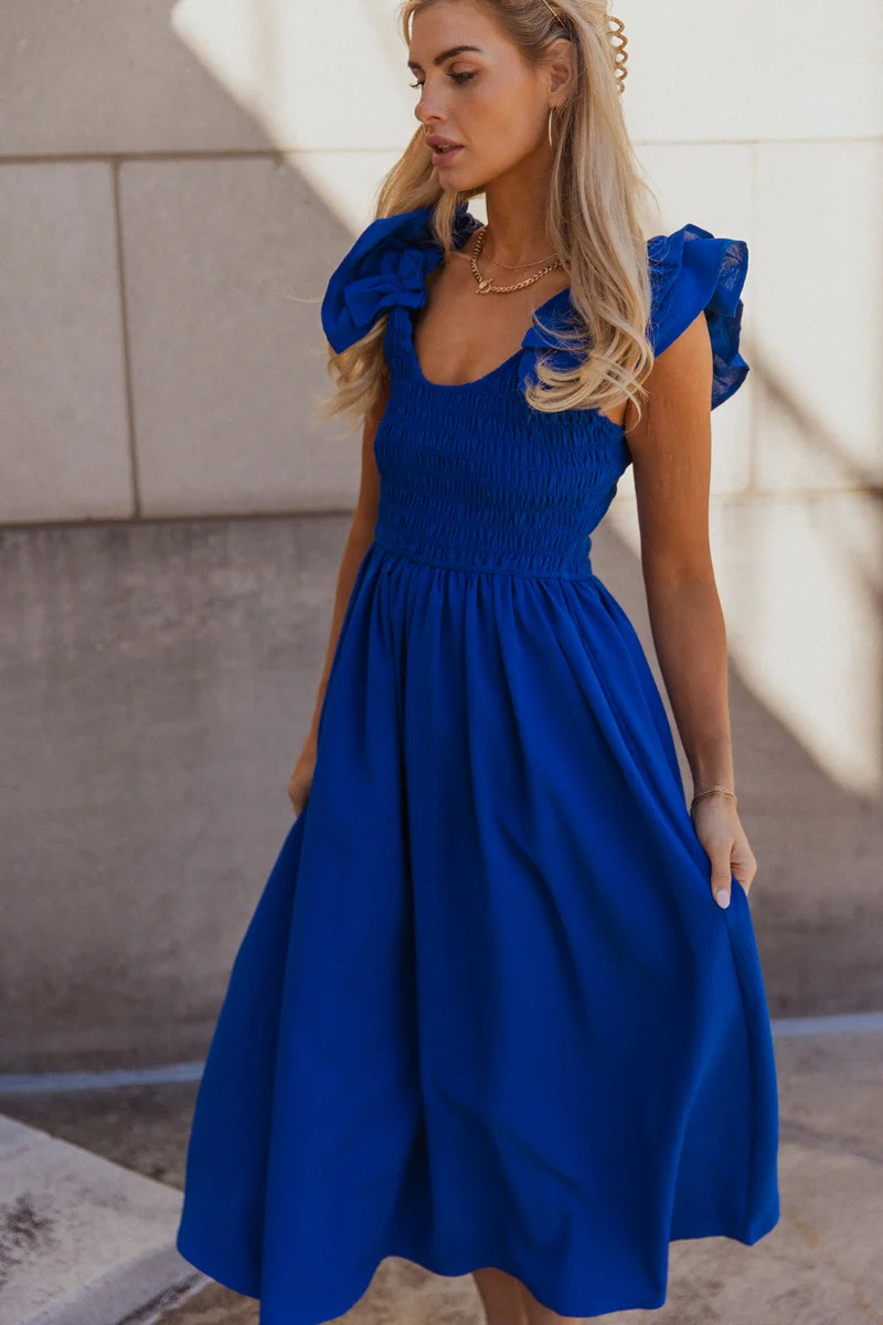 Kristina Smocked Sleeveless Midi Dress - Image 7