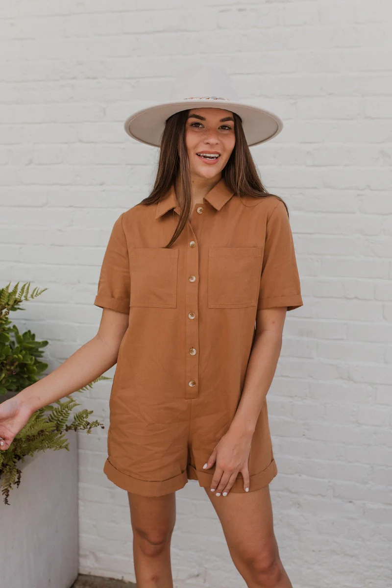 Lady May Romper In Brown - Image 2