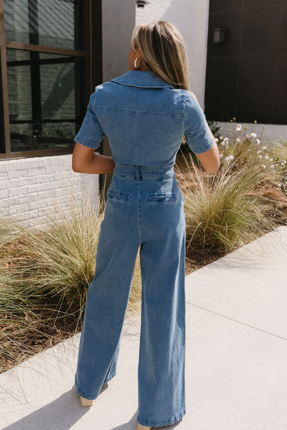 Lani Denim Short Sleeve Jumpsuit - Image 7