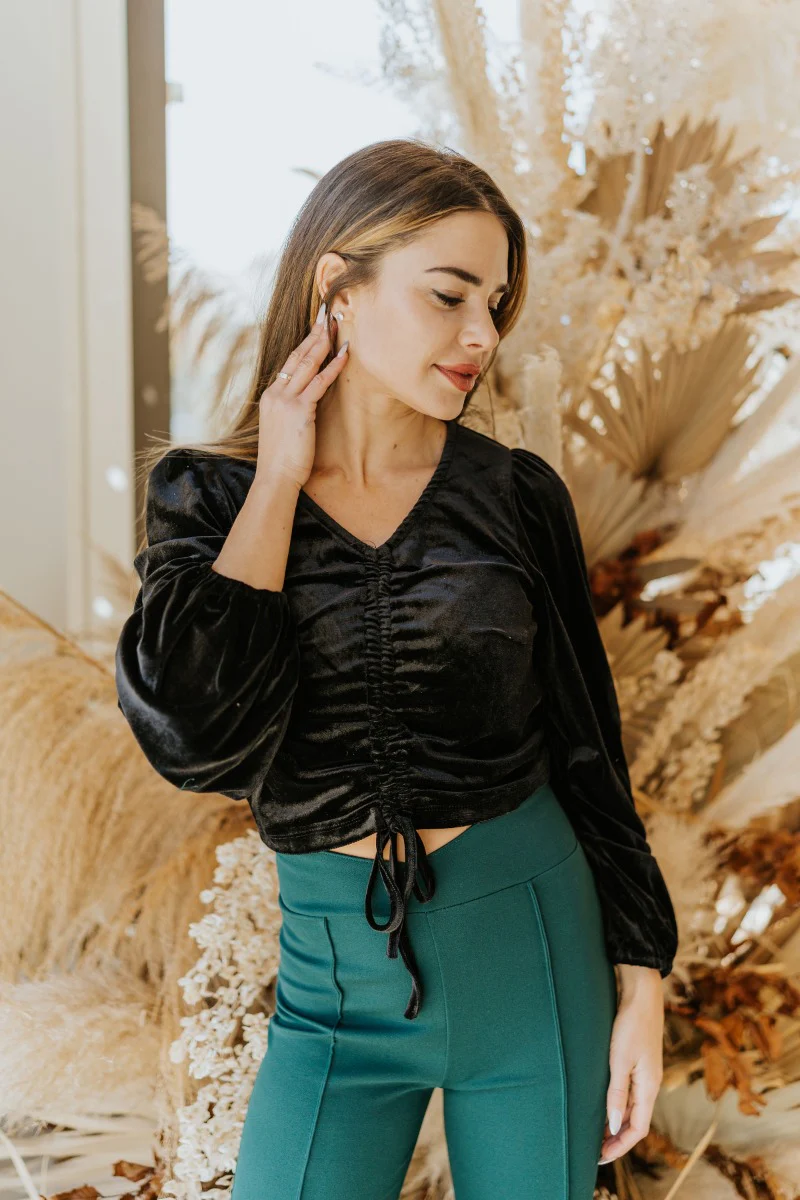 Late Nights Velvet Top