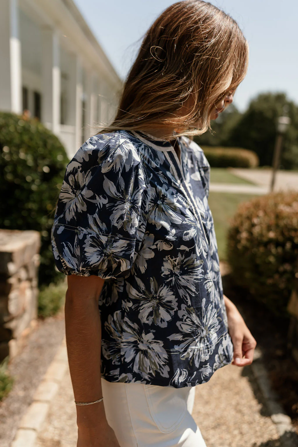 Laura Blue Multi Floral Short Sleeve Top - Image 6