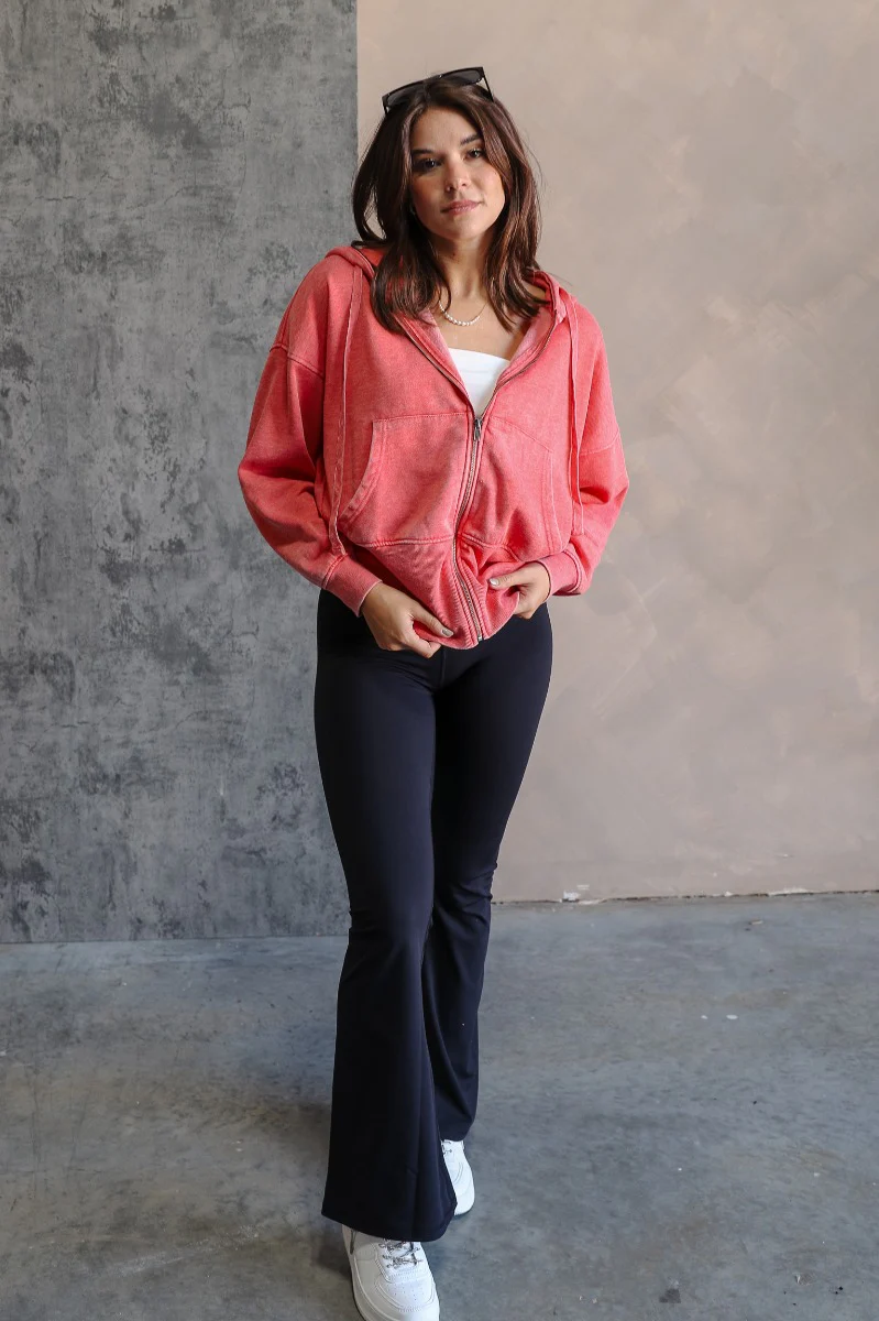 Lauren Coral Zip-Up Hoodie Sweatshirt - Image 9