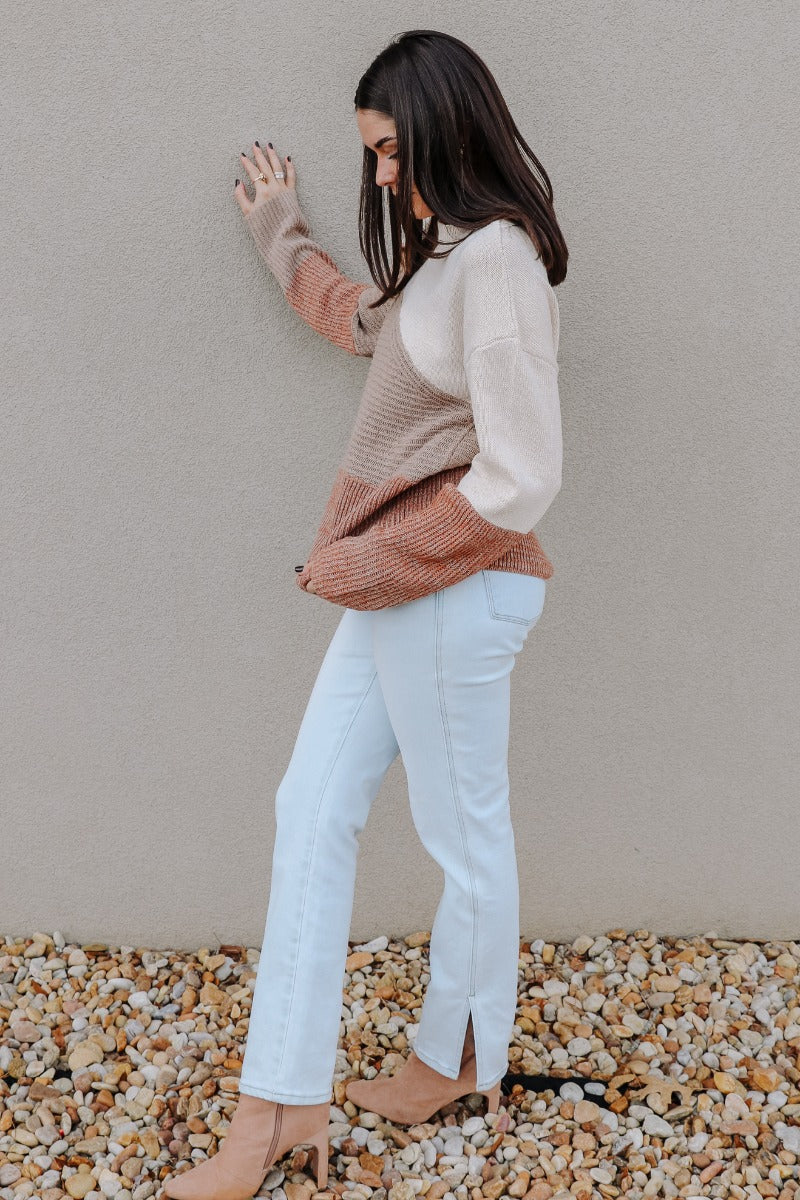 Layla Taupe Multi Long Sleeve Sweater - Image 7