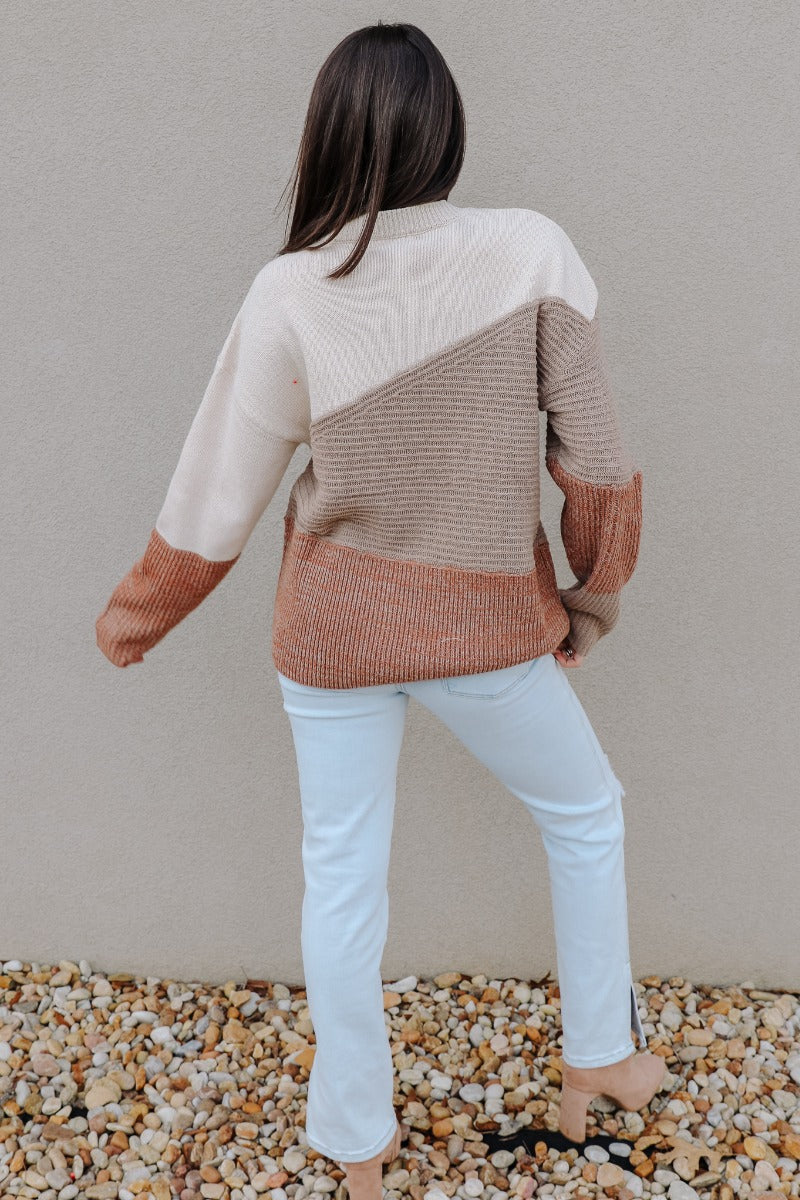 Layla Taupe Multi Long Sleeve Sweater - Image 8