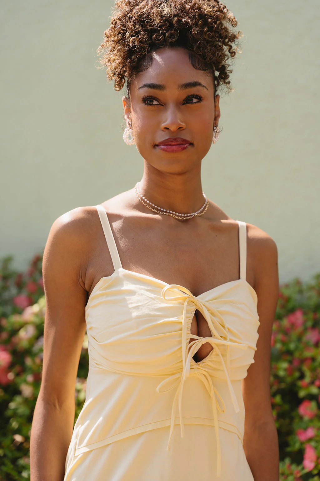 Layla Yellow Flare Midi Sleeveless Dress - Image 6