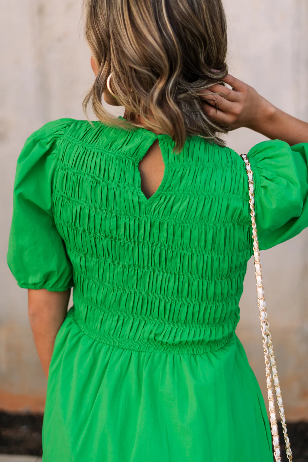 Lea Green Puff Sleeve Mini Dress - Image 4