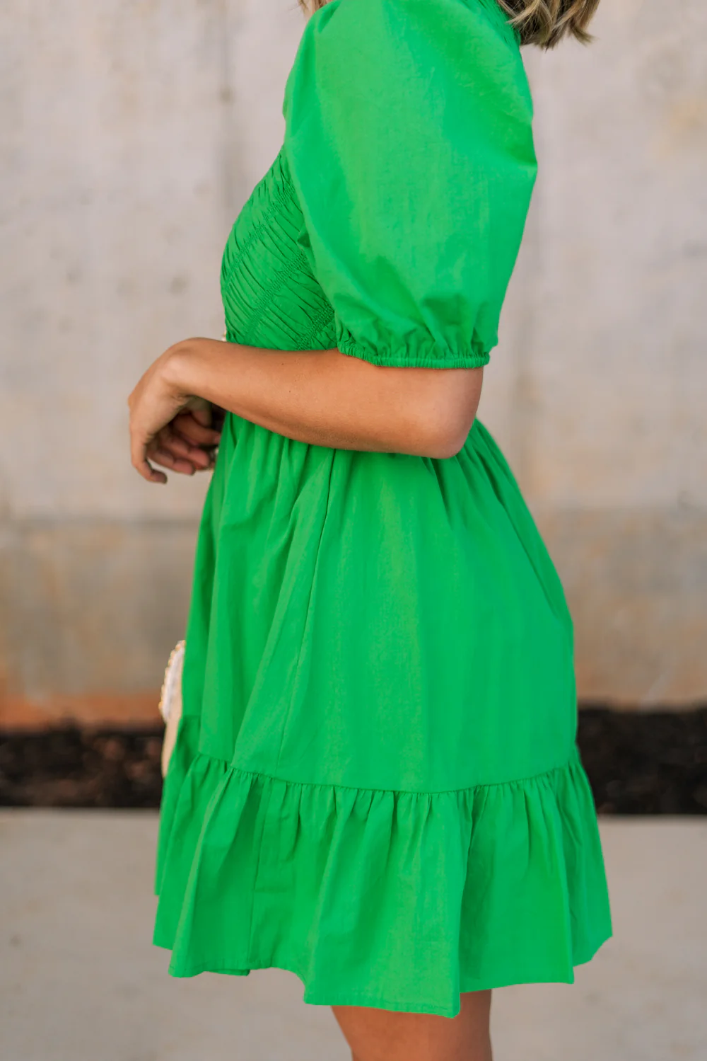 Lea Green Puff Sleeve Mini Dress - Image 6