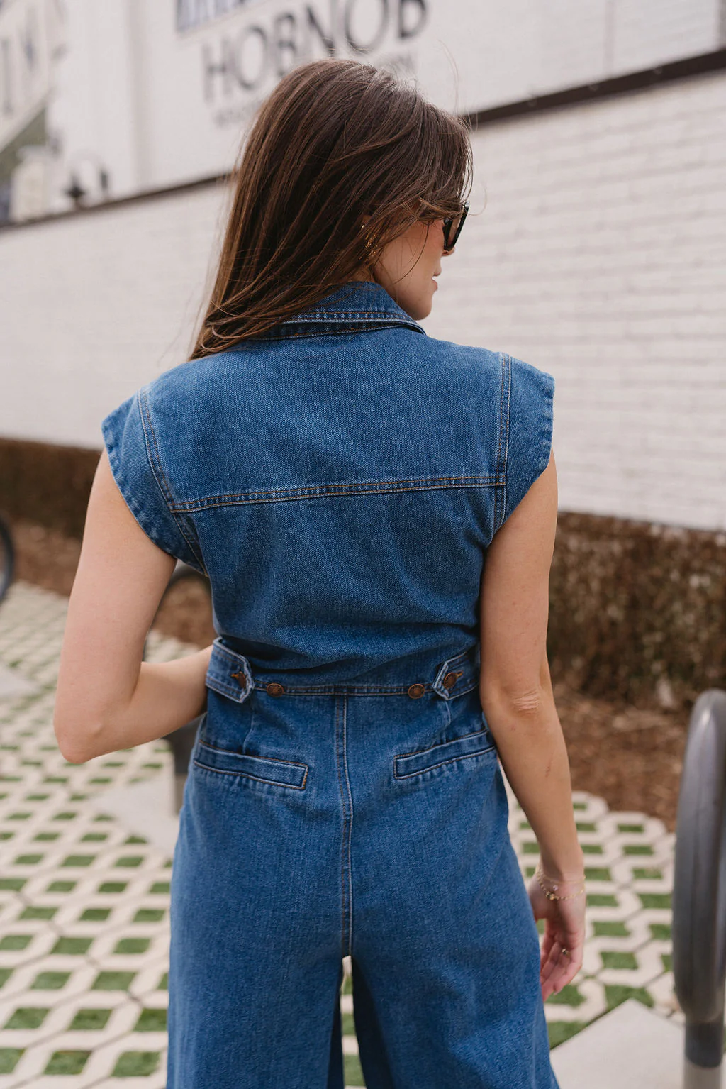 Leah Indigo Denim Wide Leg Jumpsuit - Image 9
