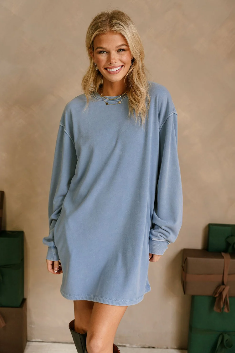 Leighton Blue Mineral Wash Dress - Image 2