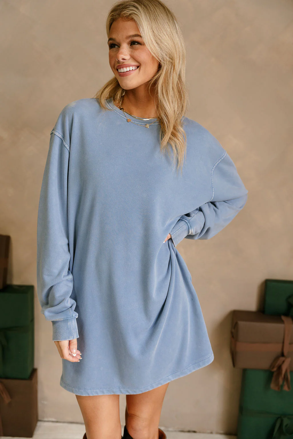 Leighton Blue Mineral Wash Dress - Image 9