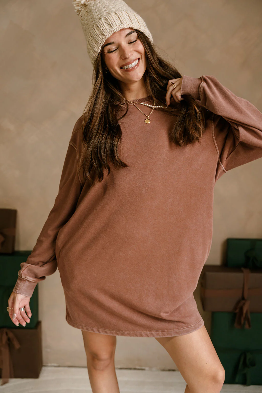 Leighton Brown Mineral Wash Dress - Image 3