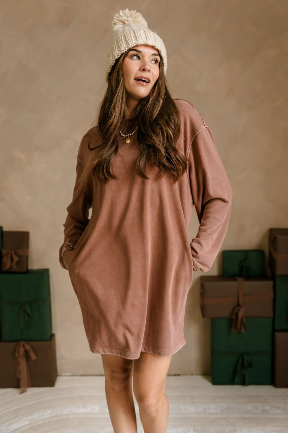 Leighton Brown Mineral Wash Dress - Image 5