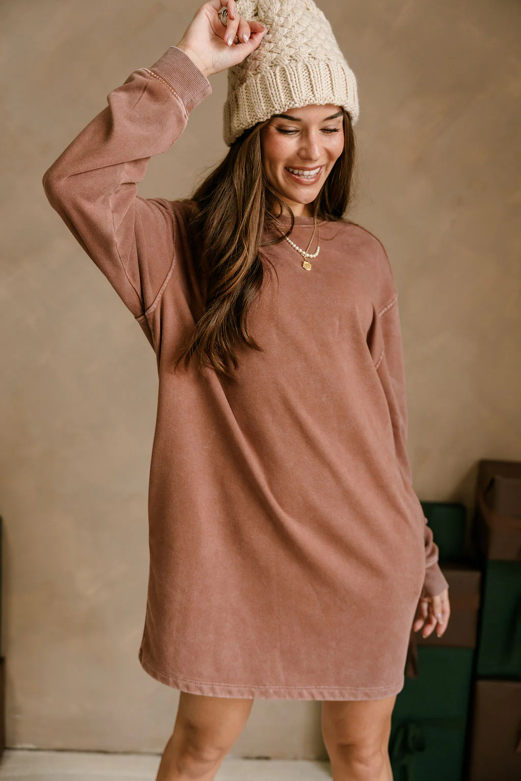 Leighton Brown Mineral Wash Dress - Image 8