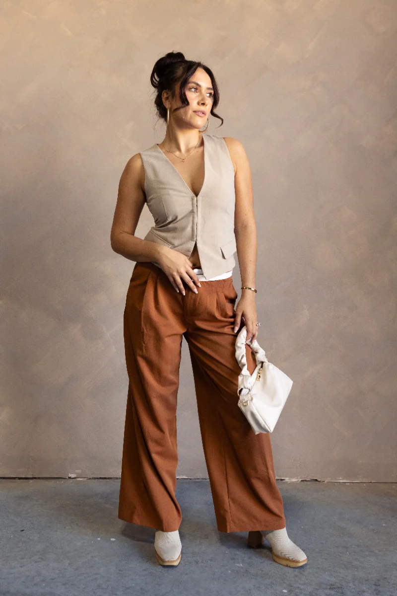 Leighton Brown Wide Leg Pants