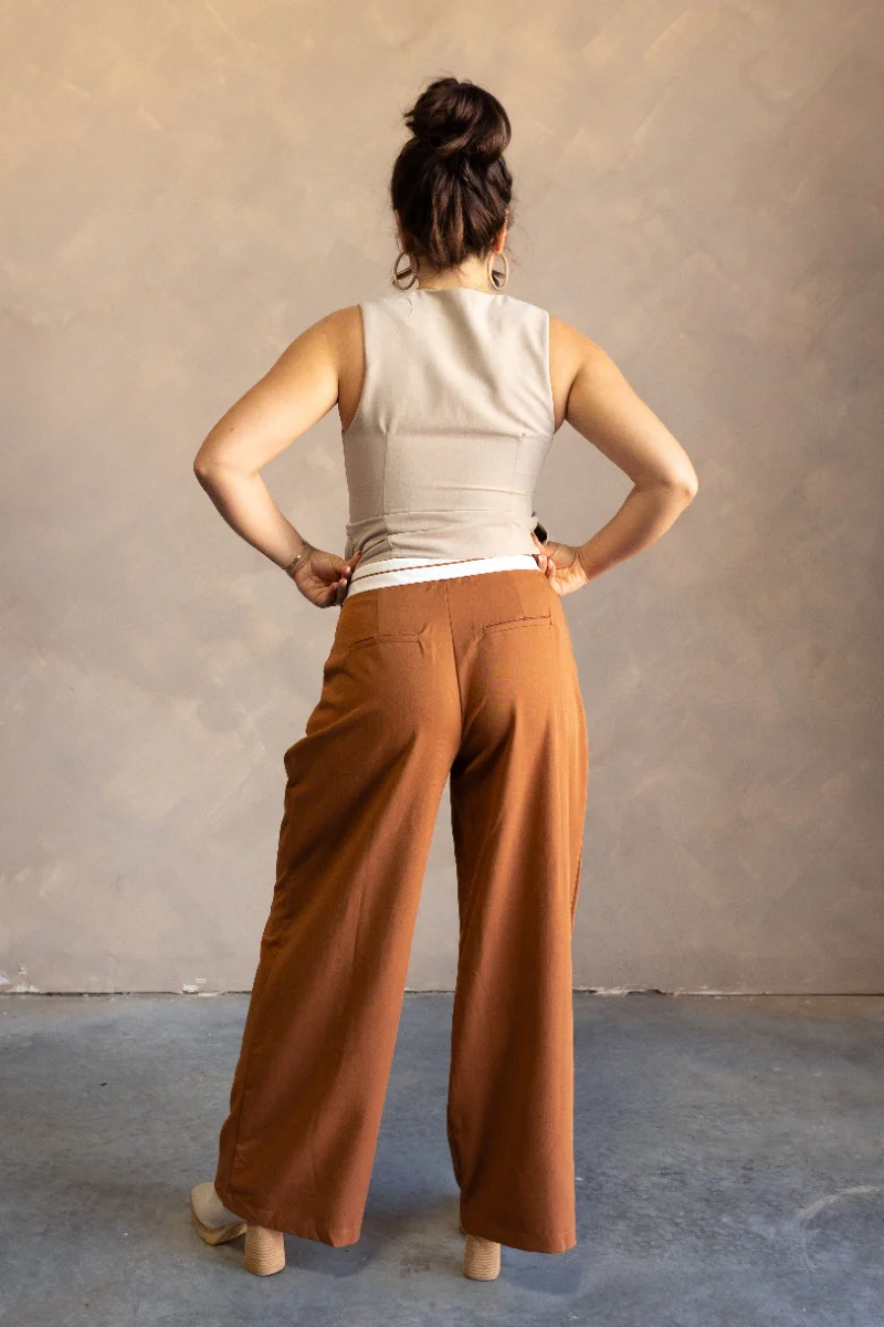Leighton Brown Wide Leg Pants - Image 5