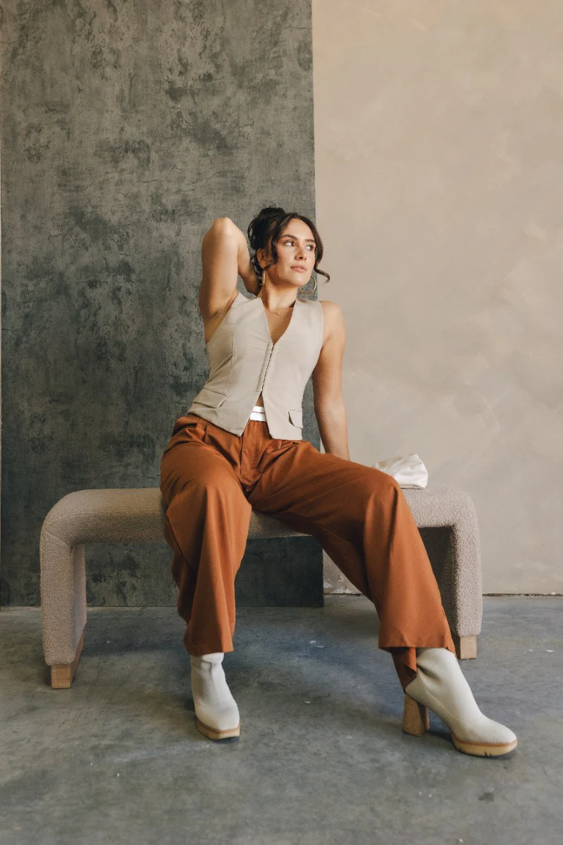 Leighton Brown Wide Leg Pants - Image 6