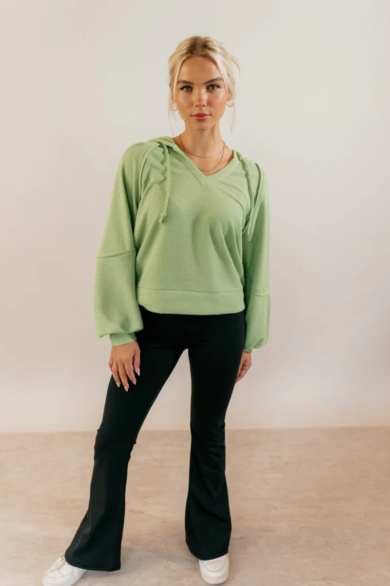 Leila Sage Green Hoodie Sweater