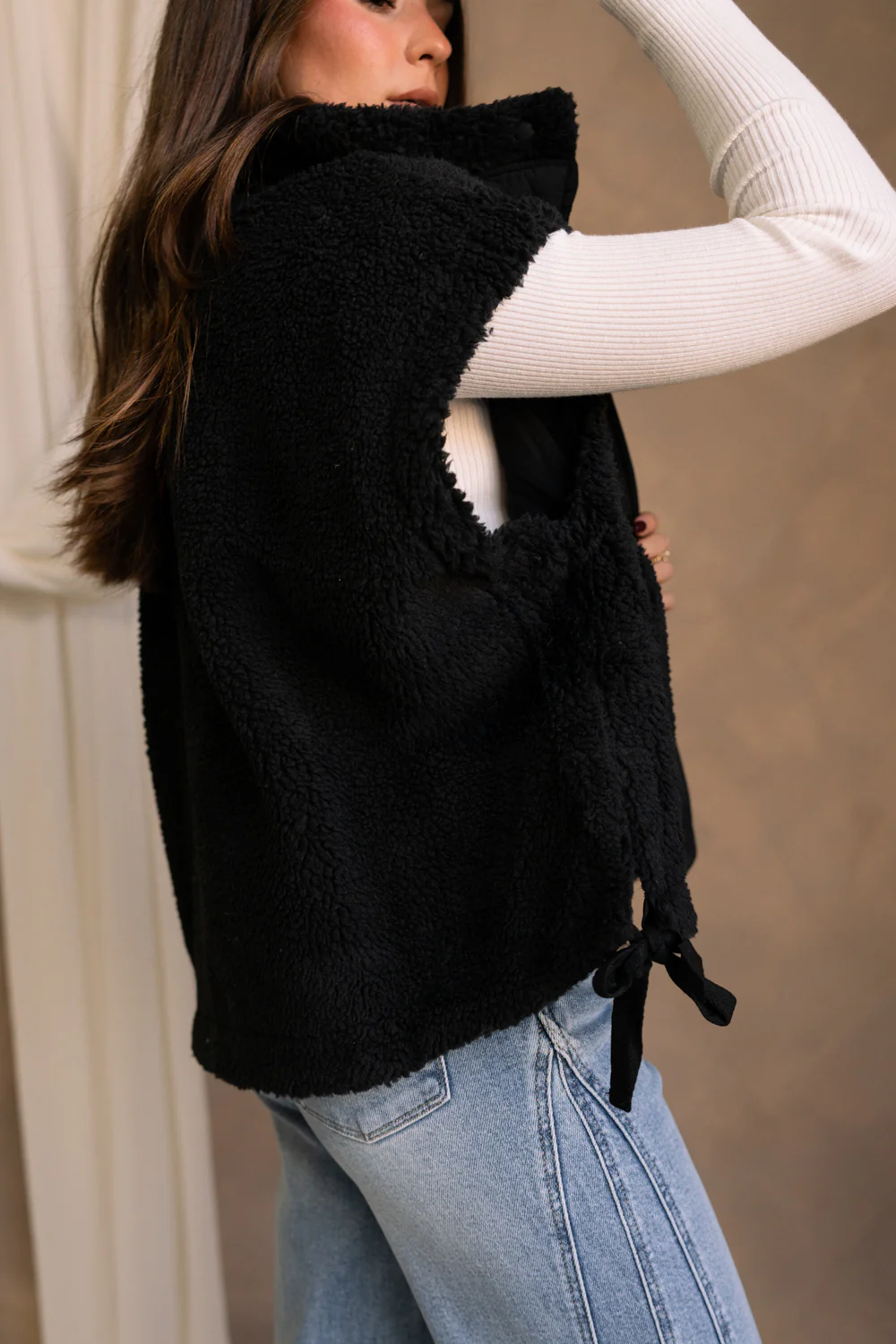 Leland Sherpa Button Snap-Up Vest - Image 8