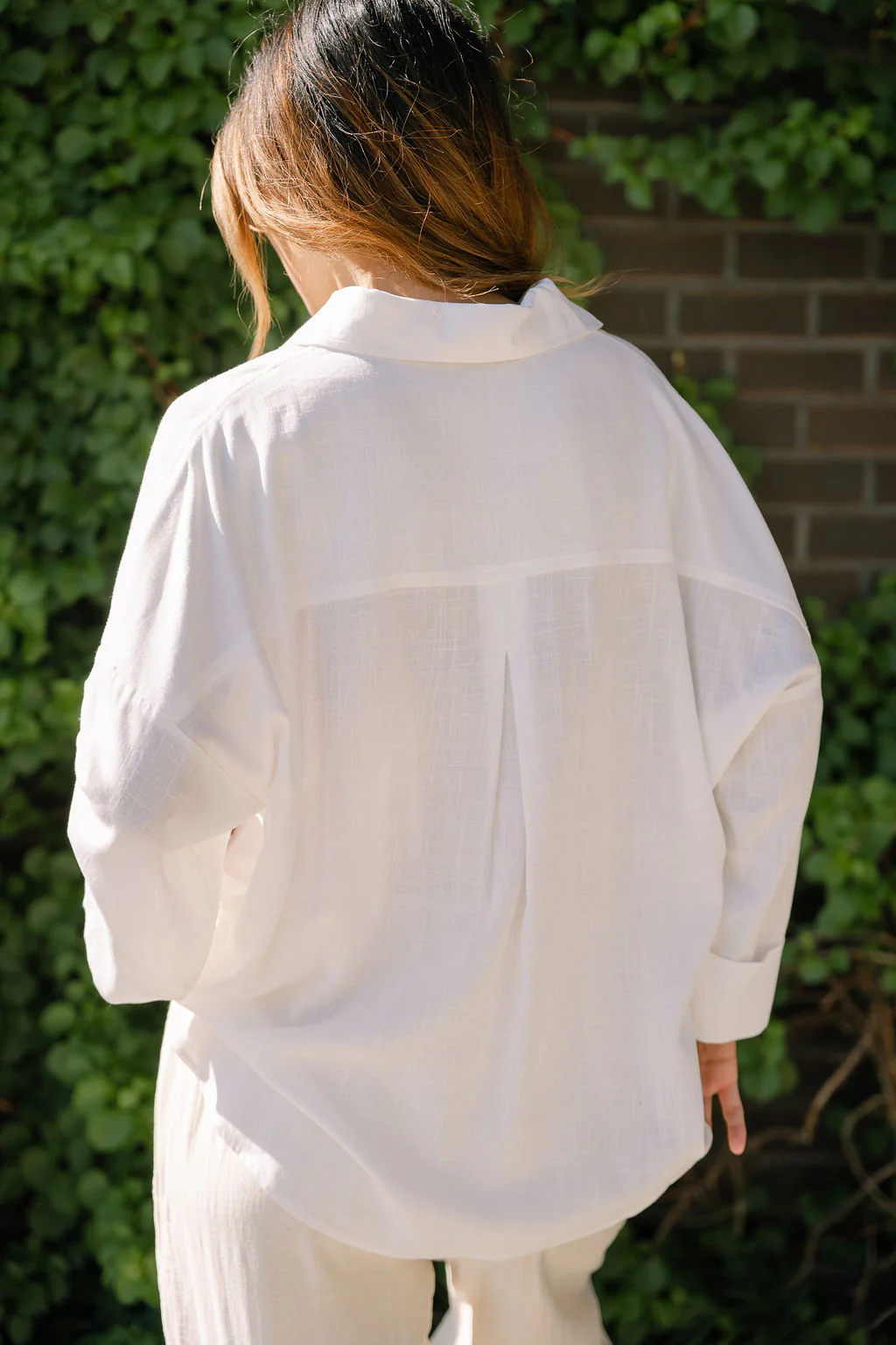 Lena Off White Linen Button-Up Top - Image 6