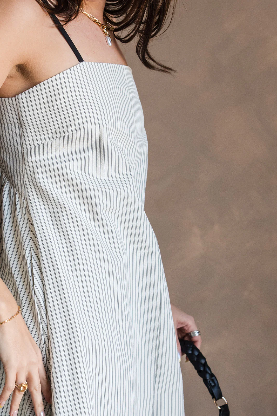 Lennon White & Black Striped Maxi Dress - Image 4