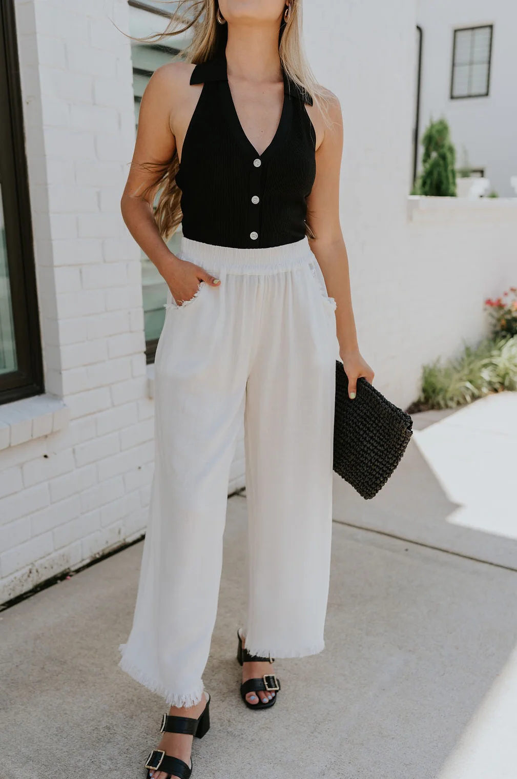 Leona Linen Fray Cropped Pants - Image 15