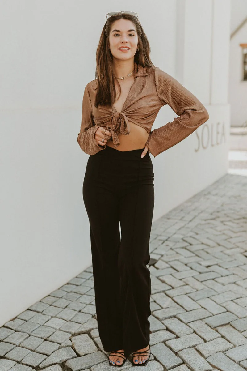 Let's Chat Pants In Black - Image 2