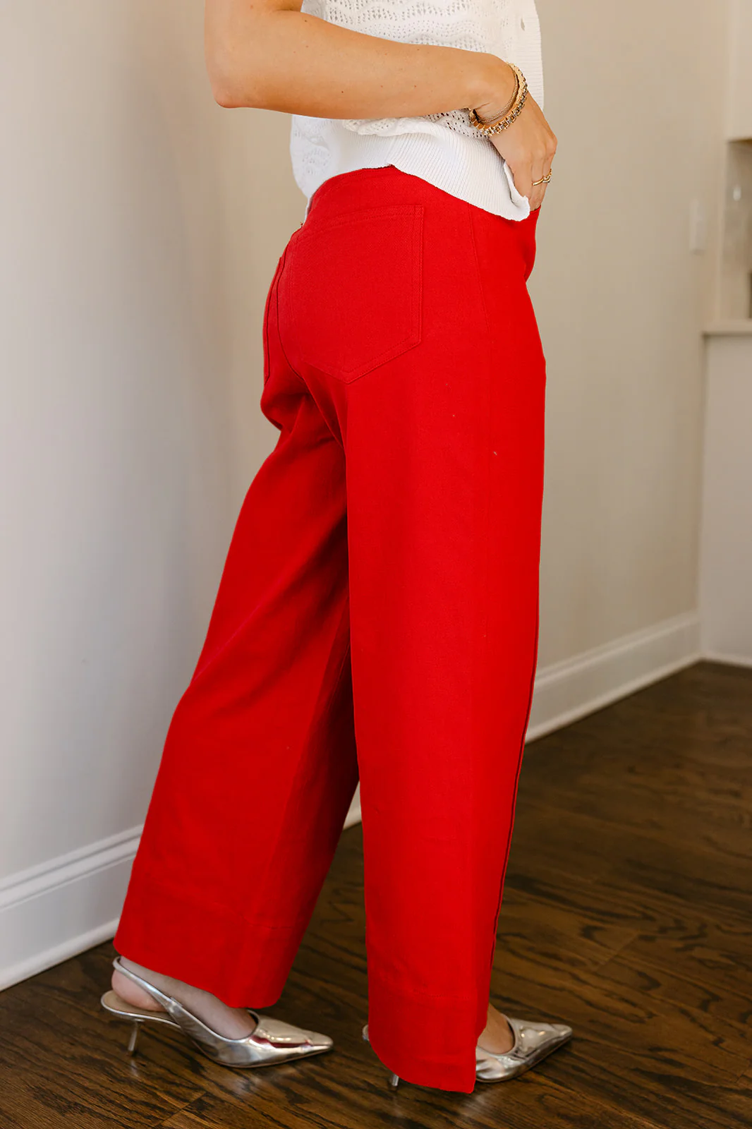 Leyla Red Wide Leg Pants - Image 4