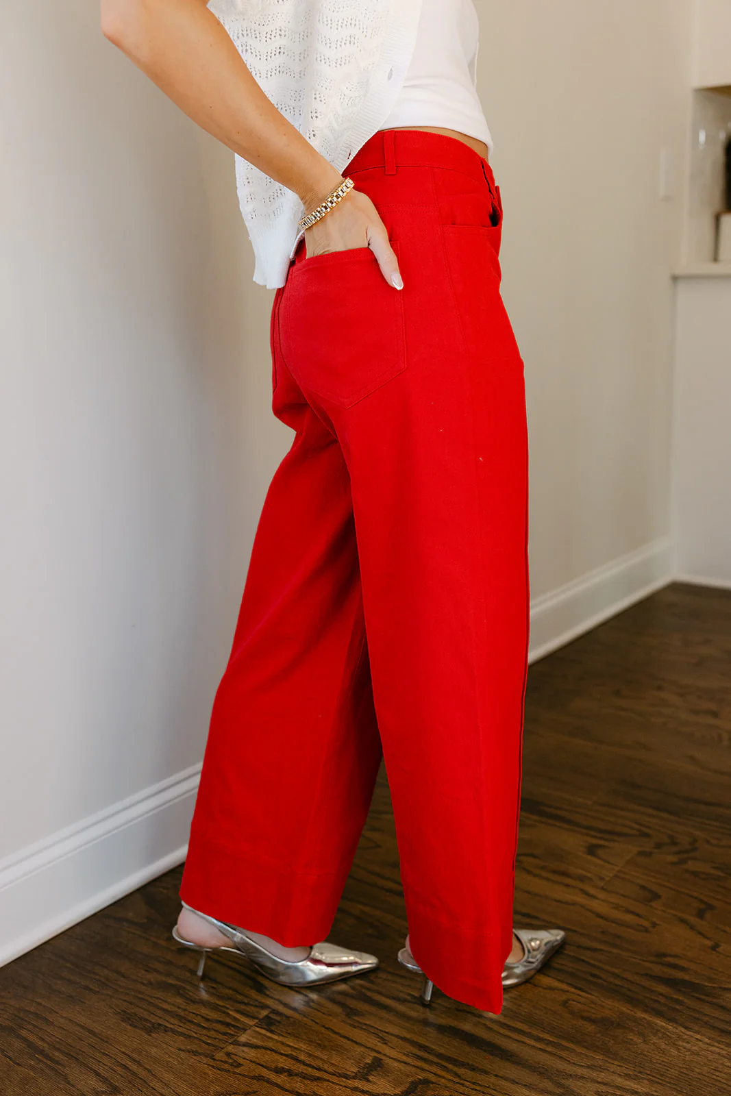 Leyla Red Wide Leg Pants - Image 5