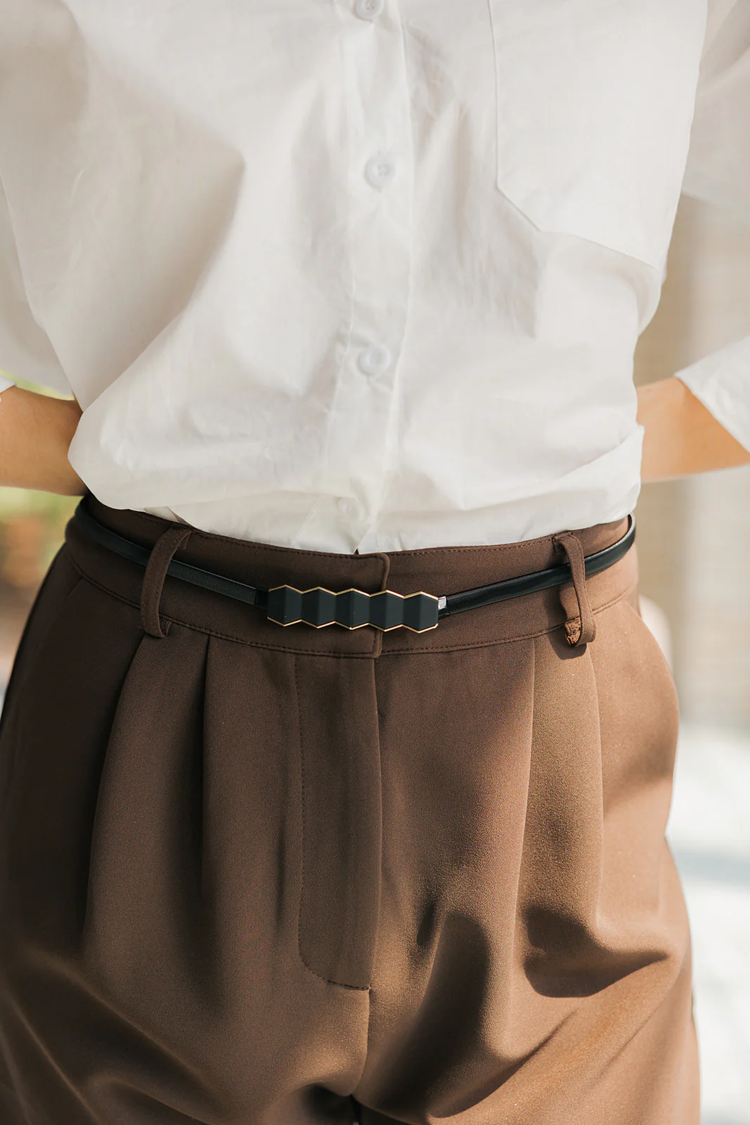 Liana Black & Gold Dimensional Belt