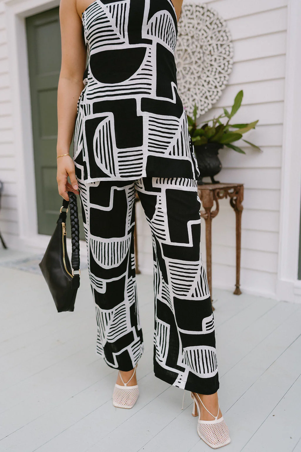Lila Black & White Wide Leg Pants - Image 3