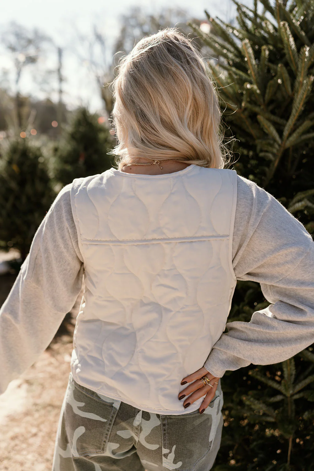 Lila Cream Front Ties Vest - Image 4