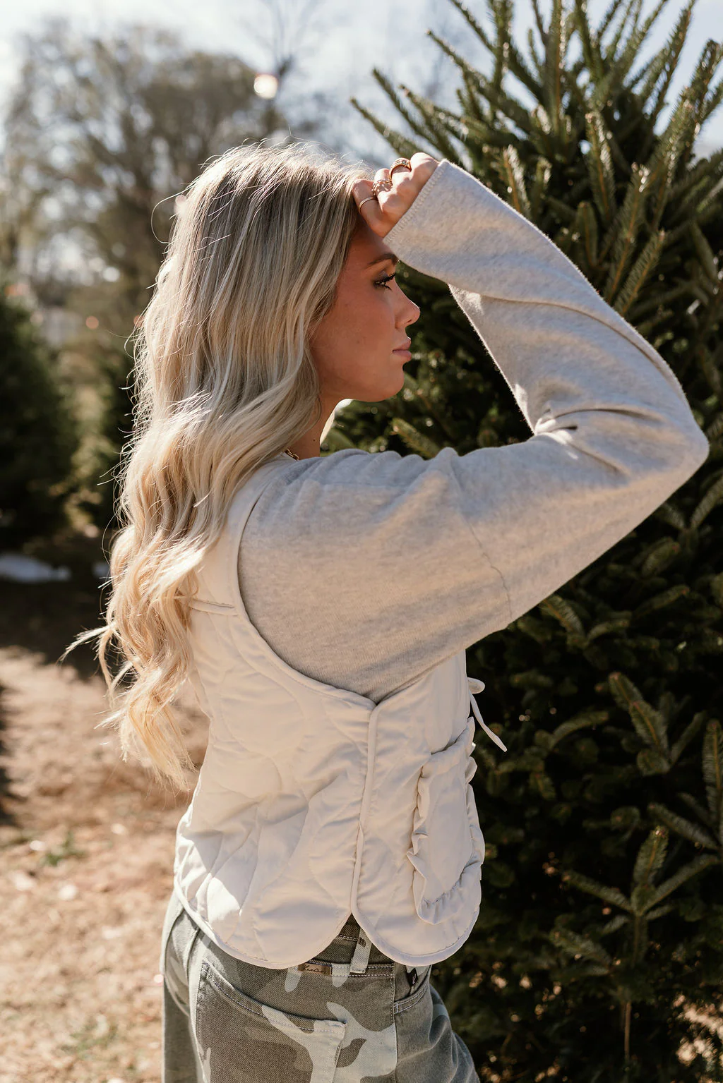 Lila Cream Front Ties Vest - Image 6