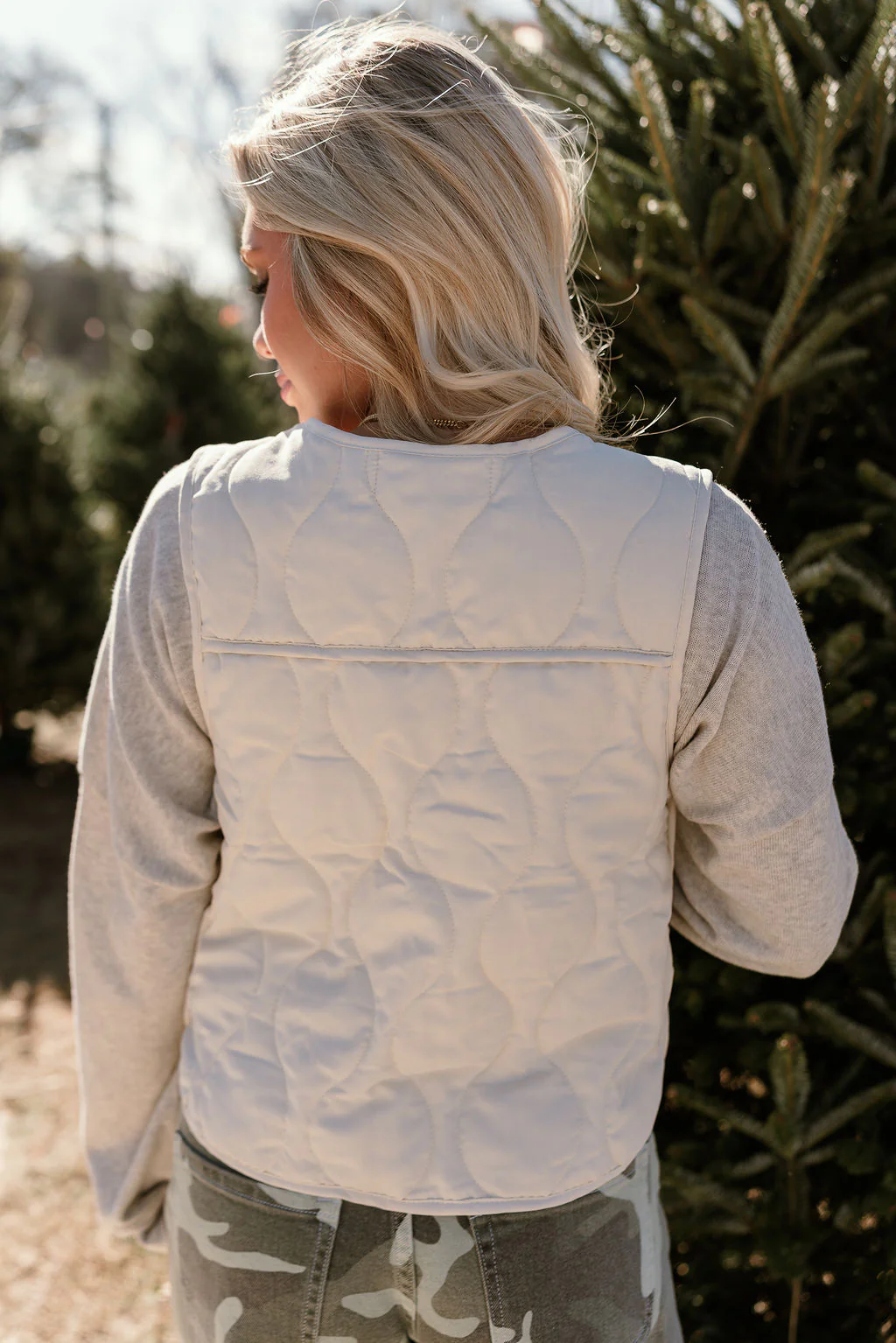 Lila Cream Front Ties Vest - Image 8