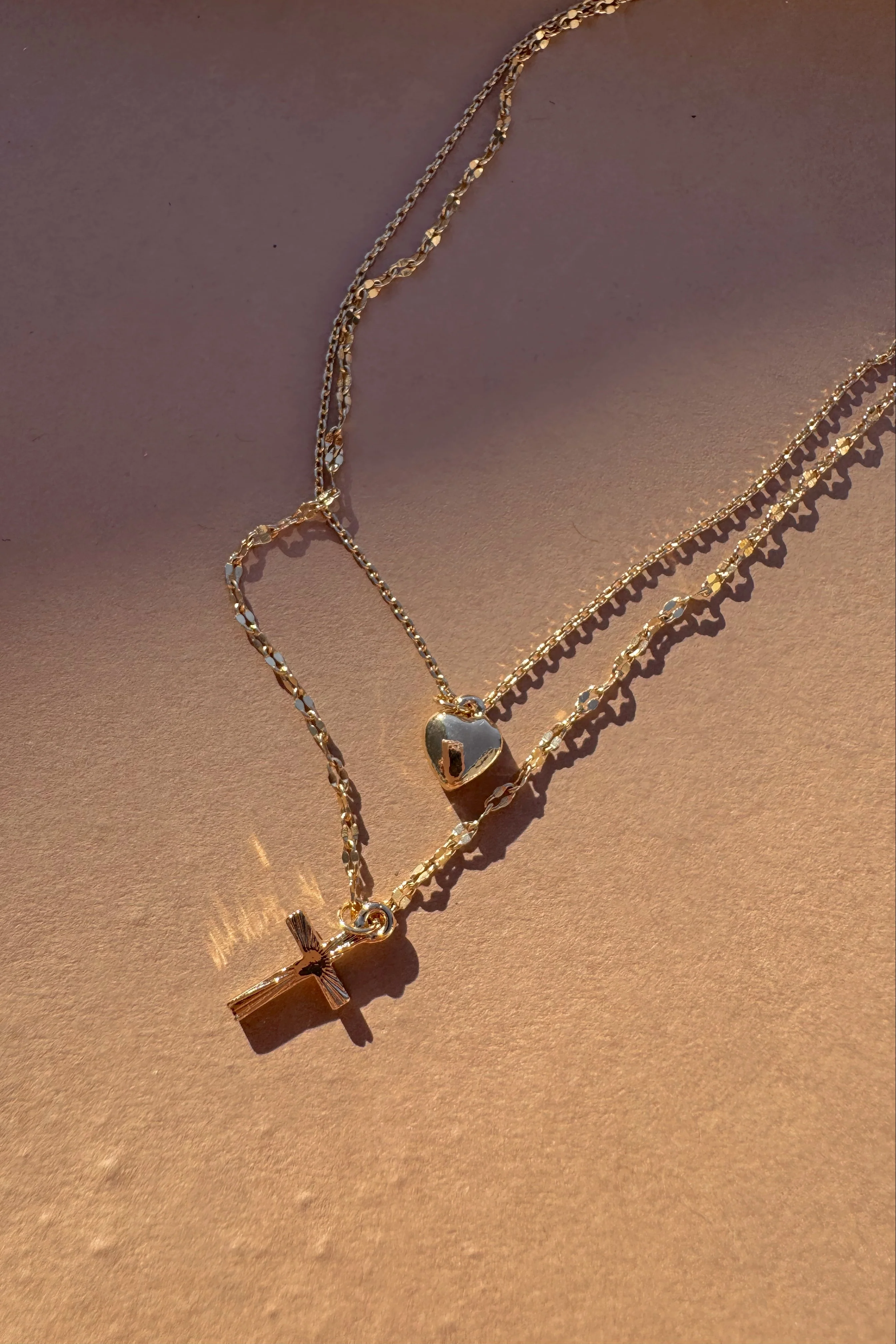 Liliana Gold Heart & Cross Layered Necklace