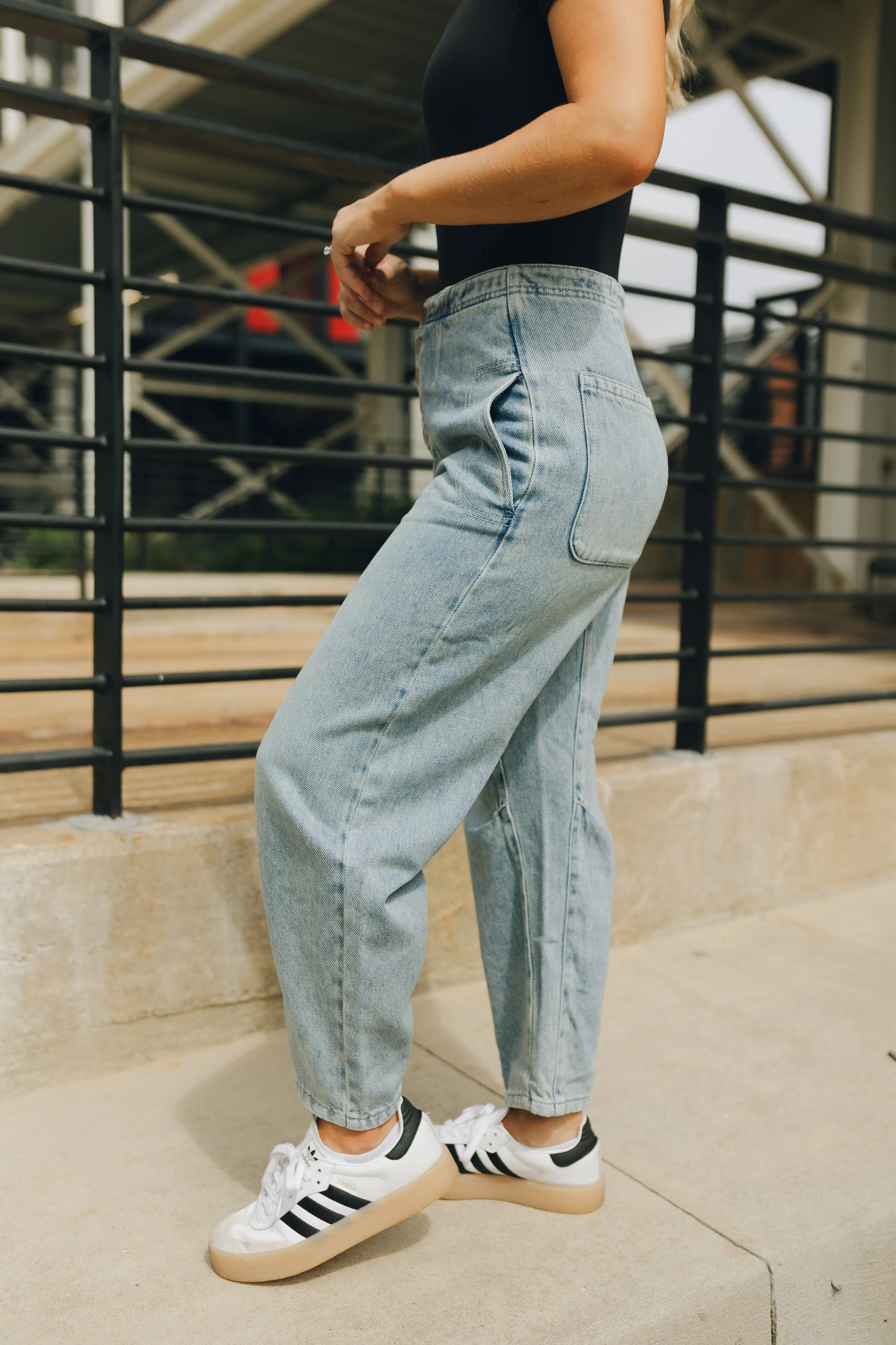 Lilly Button-Front Blue Jeans - Image 3