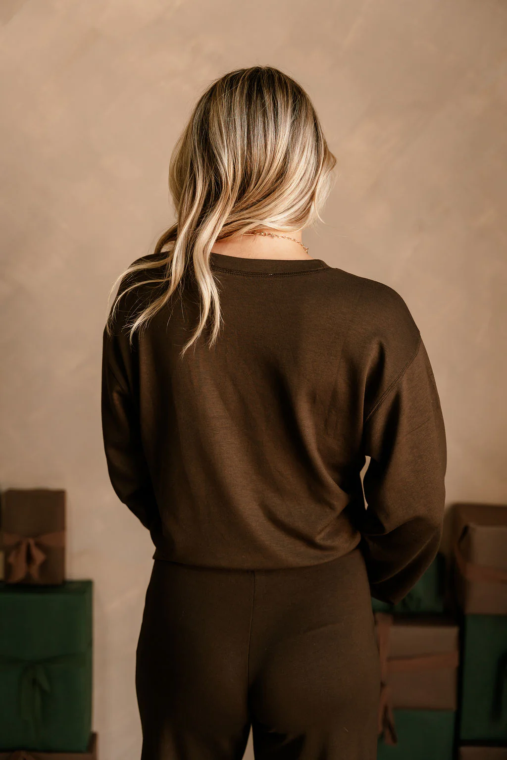 Lina Chocolate Butter Soft Round Neck Pullover - Image 6