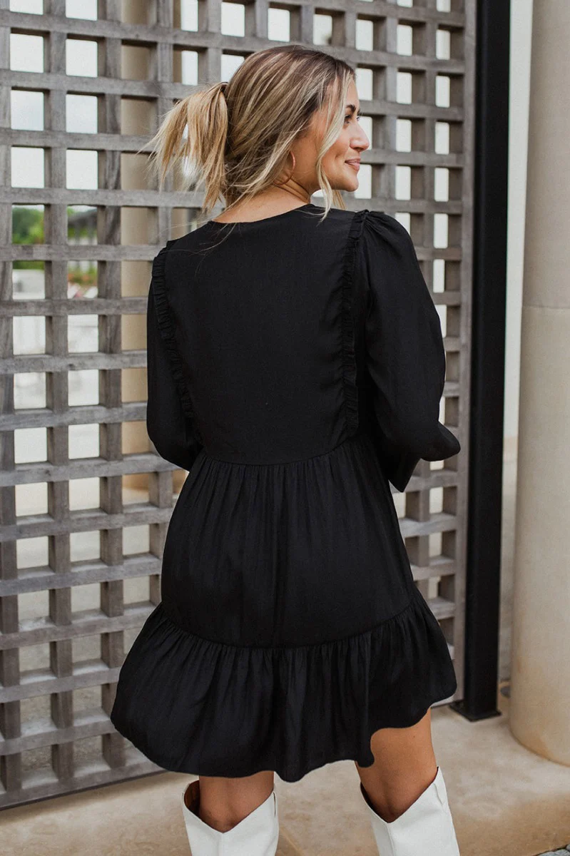 Line Of Sight Dress In Black - Image 7