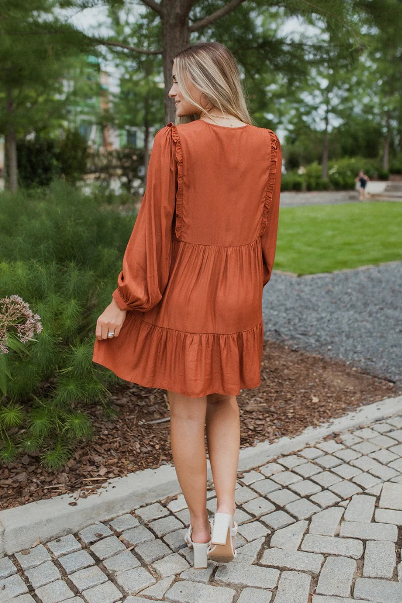 Line Of Sight Dress In Rust - Image 5