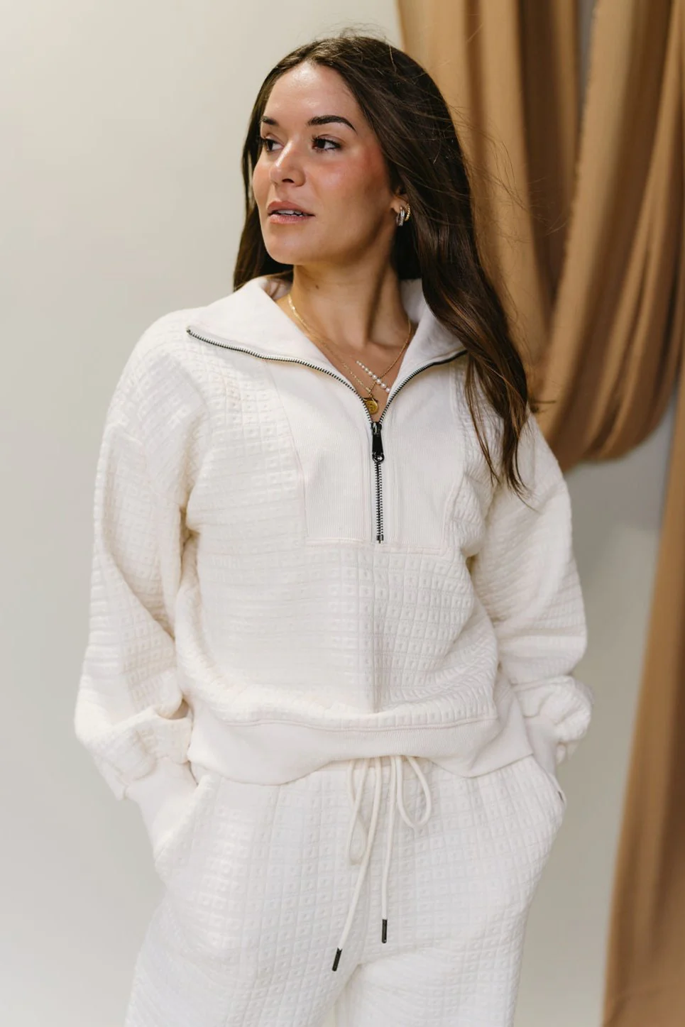 Liora Cream Long Sleeve Sweatshirt