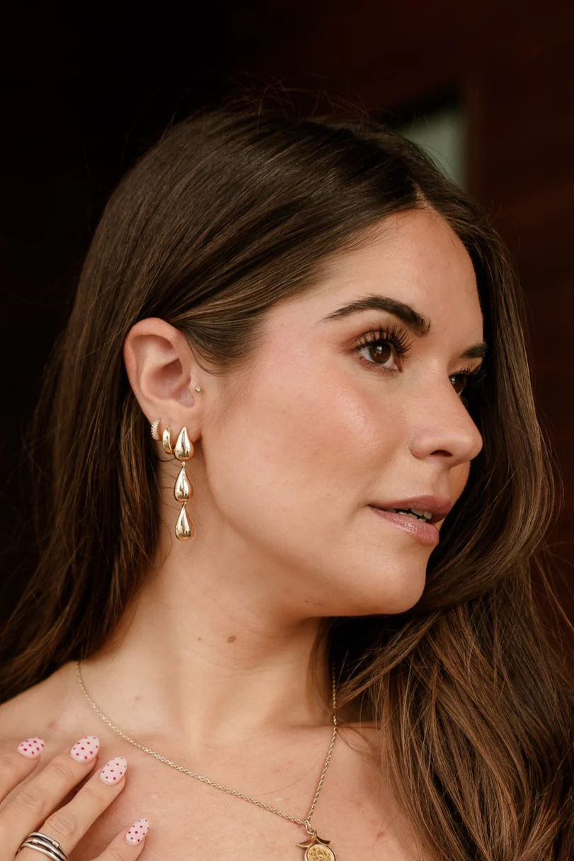 Liora Gold Teardrop Earrings - Image 2