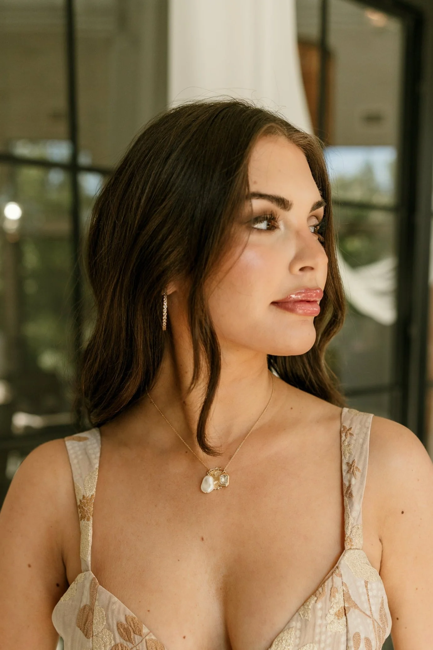 Livia Gold & Pearl Snake Medallion Necklace - Image 2