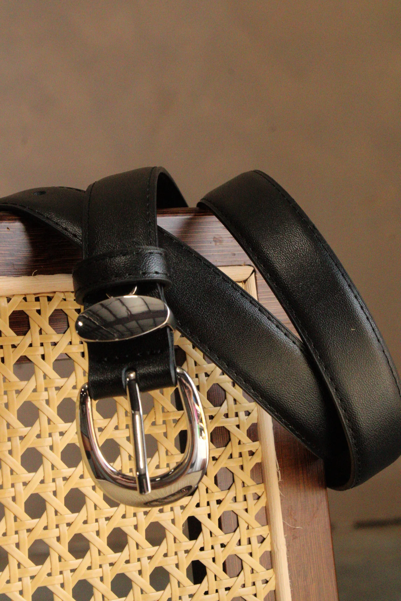 Lola Black & Silver Faux Leather Belt - Image 2