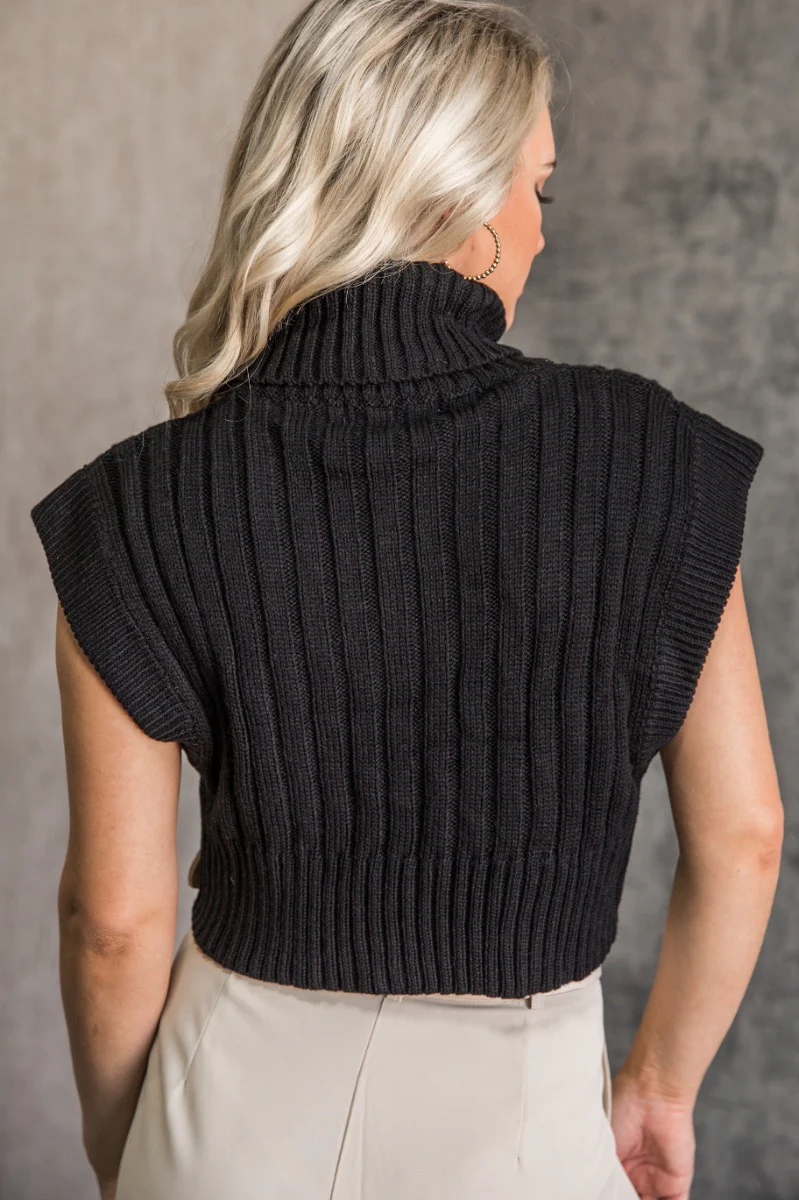 Lola Black Sleeveless Turtleneck Sweater - Image 7