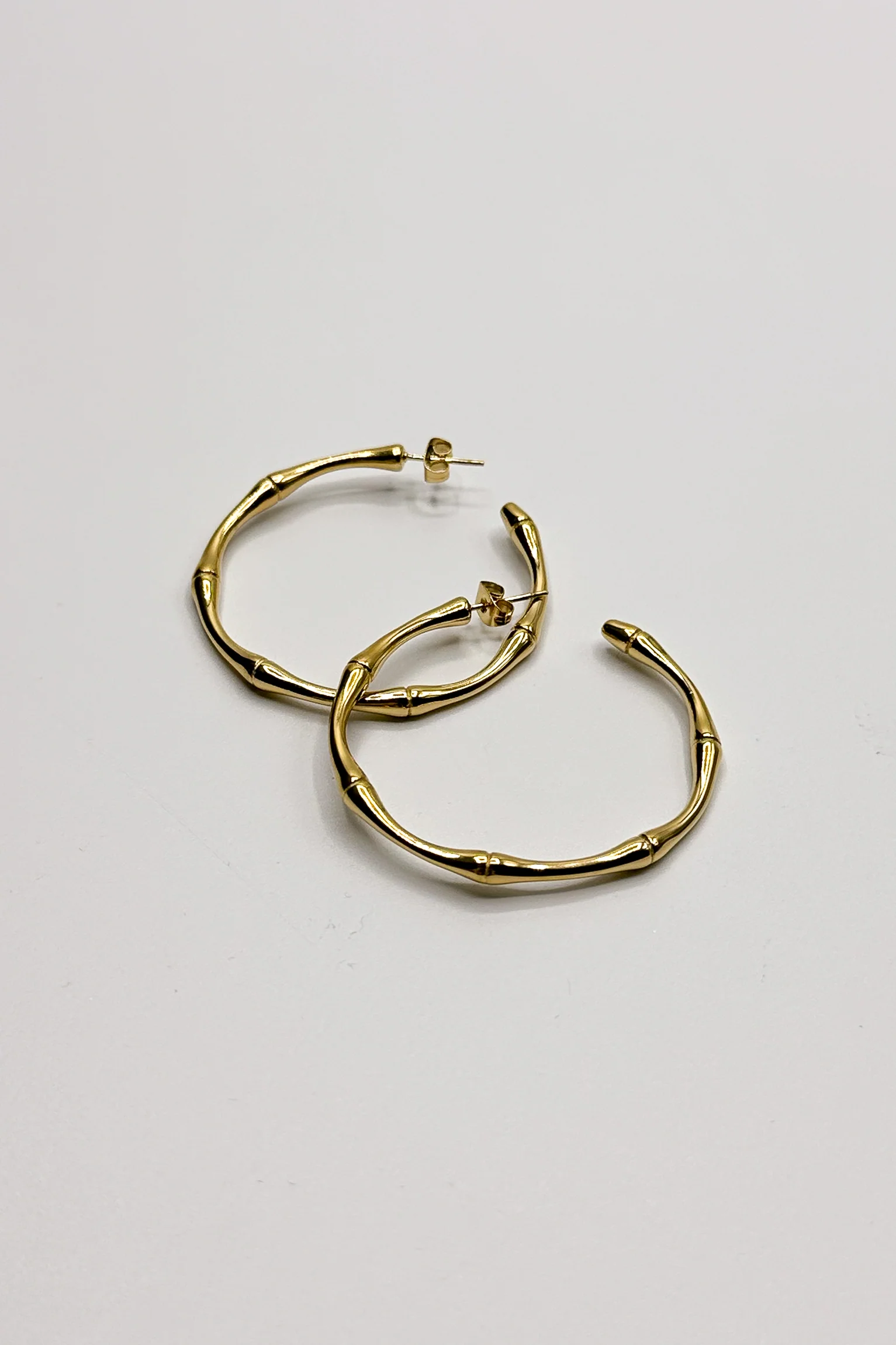 Lola Gold Bamboo Hoop Earring - Image 2
