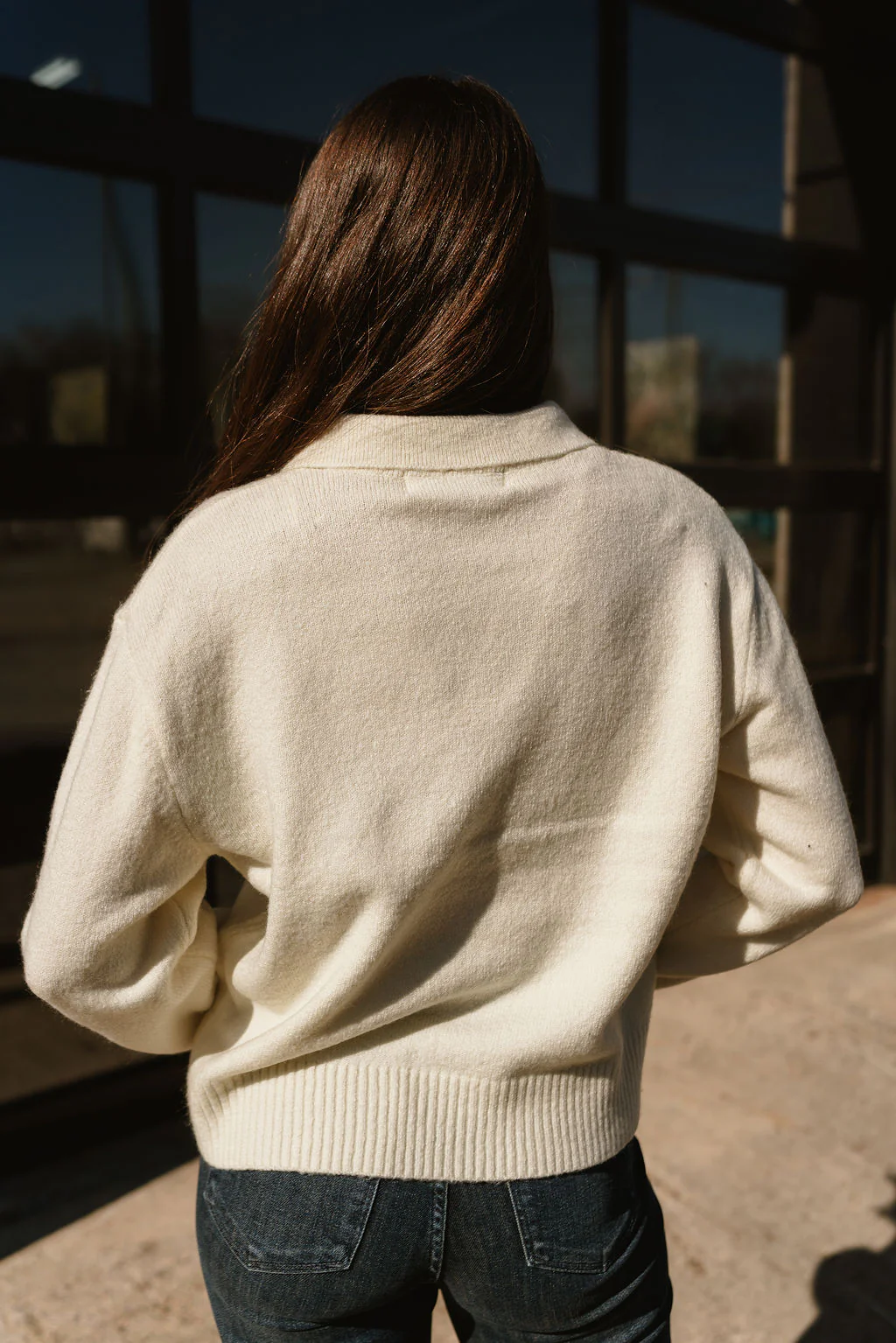 Loren Cream Collared Sweater - Image 8