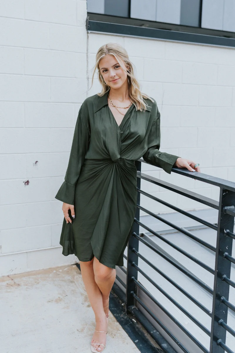 Lost In The Moment Dress in Green - Image 2