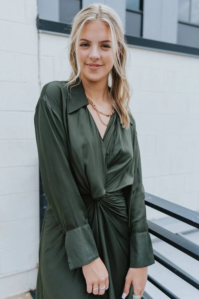 Lost In The Moment Dress in Green - Image 3