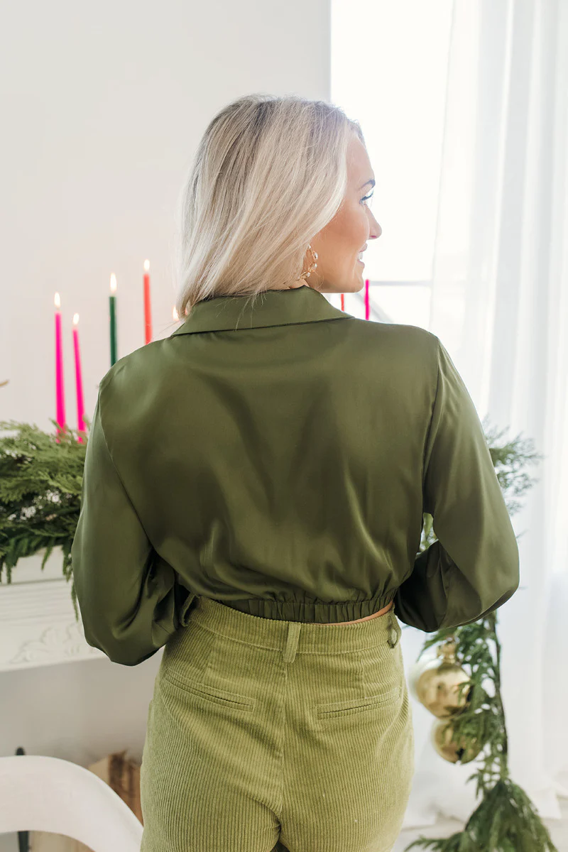 Love Letter Cropped Satin Top - Image 5